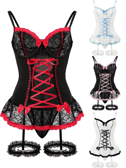 Heiße sexy Dessous für Frauen, Spitze, durchsichtig, offen, Anal, exotische Unterwäsche, Set, erotische Fetisch-Teddies, DDLG-Blumen-Body, Strumpfband 1