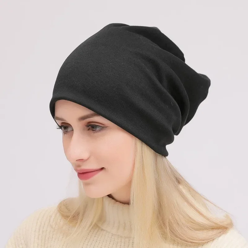 

Skullies Beanies For Women Fall Soft Stretch Knitted Hat Female Cotton Hat Hip Hop Skull Cap Men Bonnets Winter Hats Women Hat