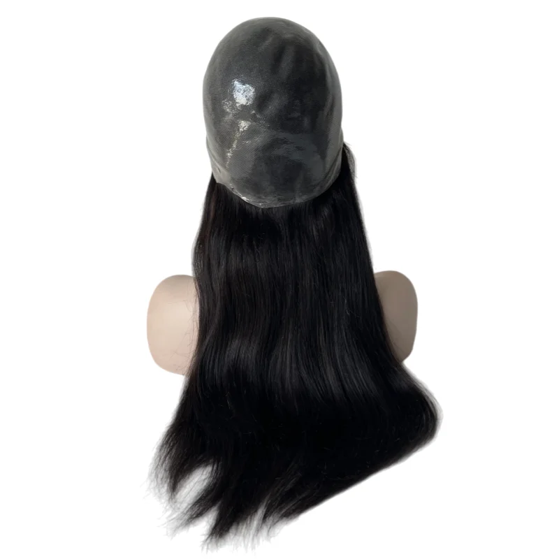 브라질 처녀 인모 가발 자연 색상 12인치-22인치 150% 밀도 여성용 풀 PU 가발.
