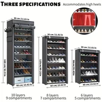 6-10 Tier Multi-Layer Shoe Cabinet with Dust-Proof Rolling Shutter Door, Easy to Assemble, Space-Saving Home Storage Cabinet, Suitable for Entryways, Hallways, Bedrooms, Living Rooms, Homes, Dormitories, Etc./Modern Decorative Shoe Cabinet 5