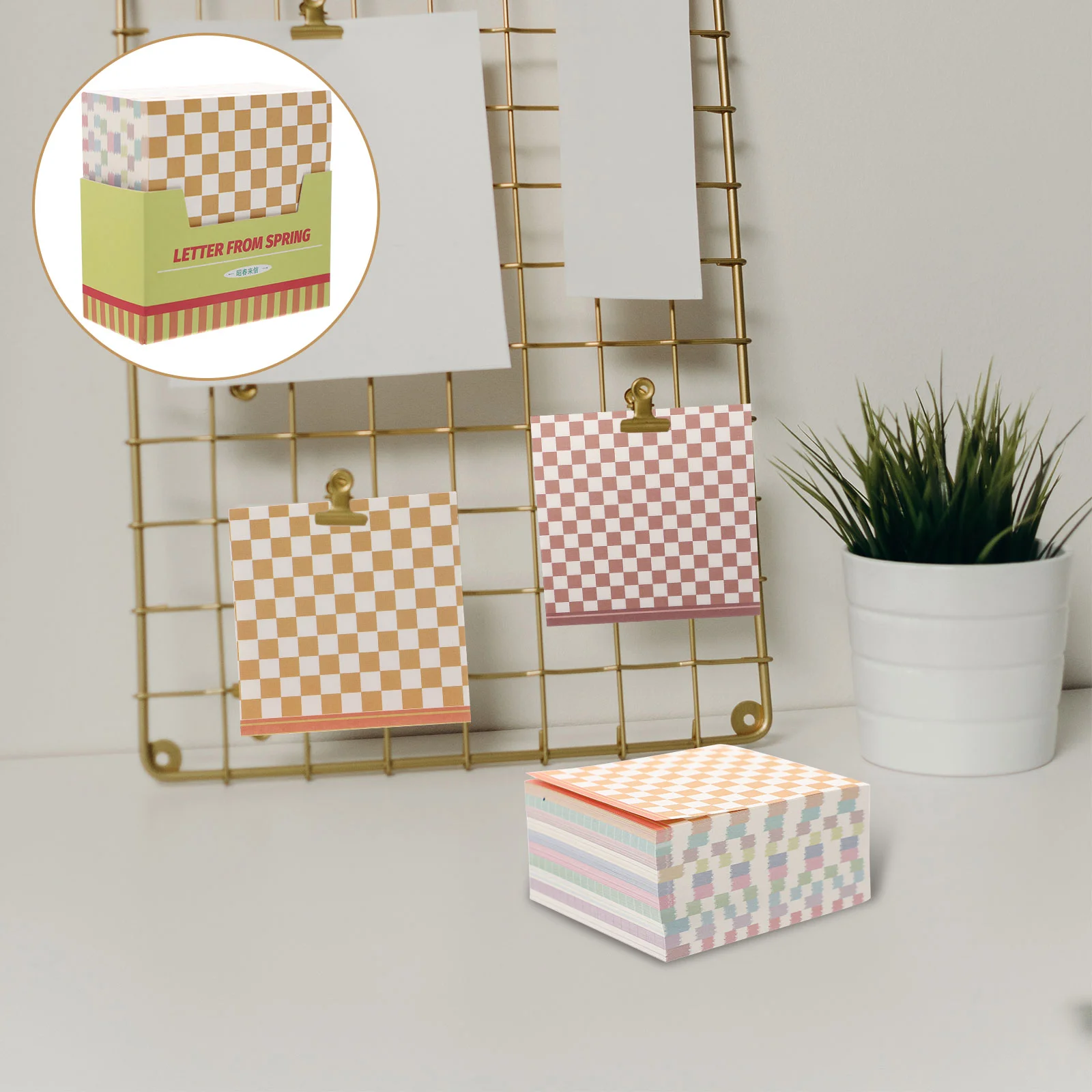 

Notebook Compact Note Pads Office Memo Pads Small Checkered Portable Paper Coated