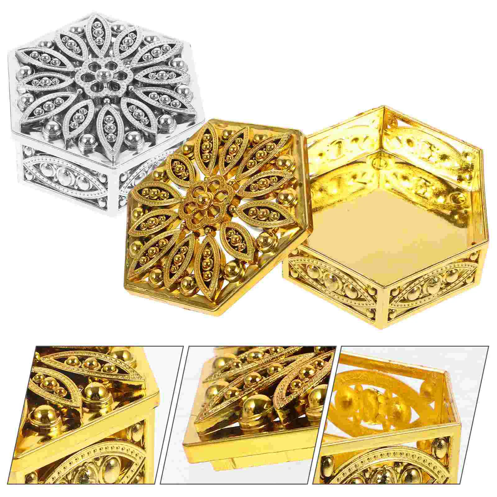 

Винтажные пустотелые пластиковые коробки для конфет, коробка для шоколада шестиугольной формы, органайзер для хранения ювелирных украшений, свадебных подарков