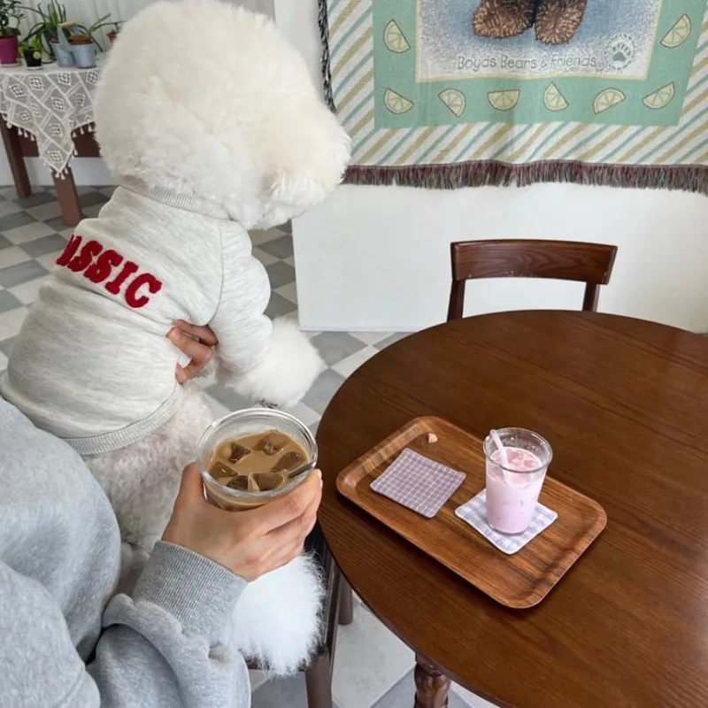 Fashion Winter Dog Clothes Pet Warm Puppy Coat Dog Hoodies Letter Pullover Pet Clothing French Bulldog Puppy Sweater Shirt pet clothes