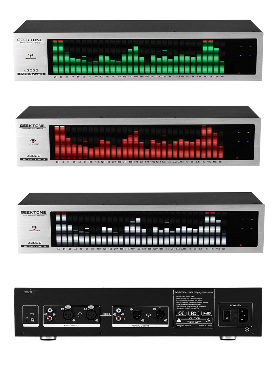 Visualizzatore Spettrale Musicale A LED Con Tubi Nixie IN9 – Analizzatore Audio Con Ingresso AUX E Microfono, Indicatore Di Livello Del Ritmo, Per Home Audio, Ufficio E Studio