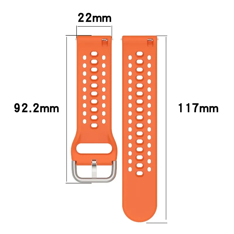 Breathable 22mm Sports Silicone Wristband Strap - Premium Quality Fitness Accessory