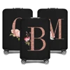 Luggage Case Suitcase Protective Cover Rose Gold Letter Name Pattern Travel Elastic Luggage Dust Cover Apply 18-32 Suitcase 1