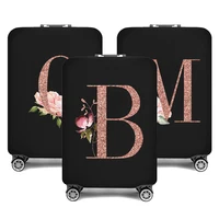 Luggage Case Suitcase Protective Cover Rose Gold Letter Name Pattern Travel Elastic Luggage Dust Cover Apply 18-32 Suitcase 1