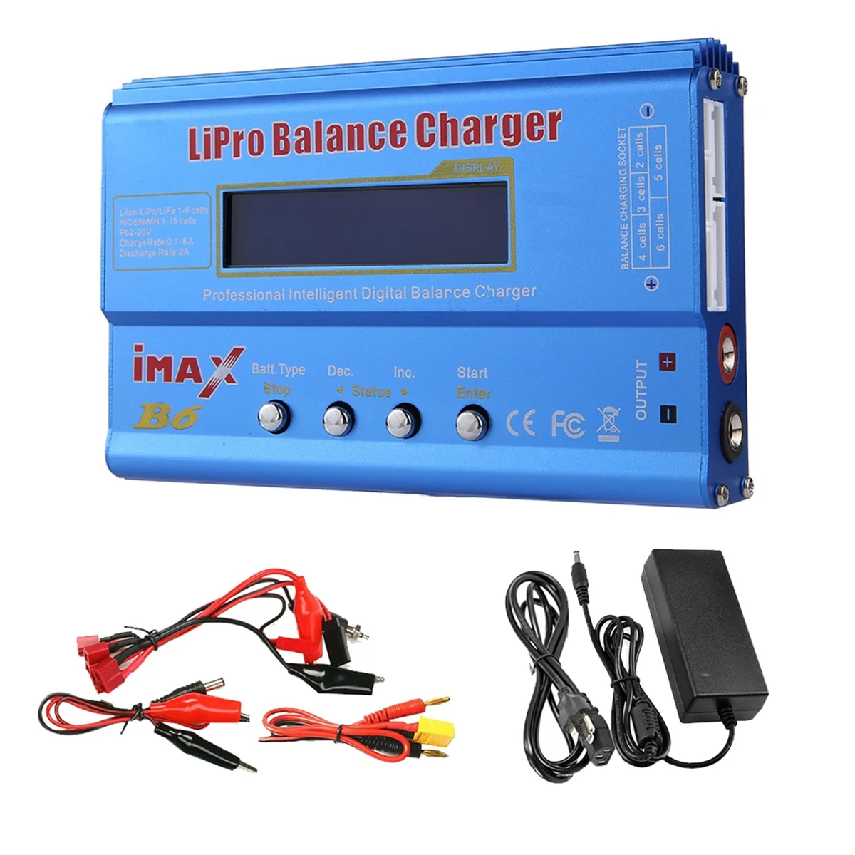 

For IMAX B6 80W Lipo Battery Charger+XT60 Lipo NiMh Li-Ion Ni-Cd Digital Lipro Balance Charger Battery Charger US Plug