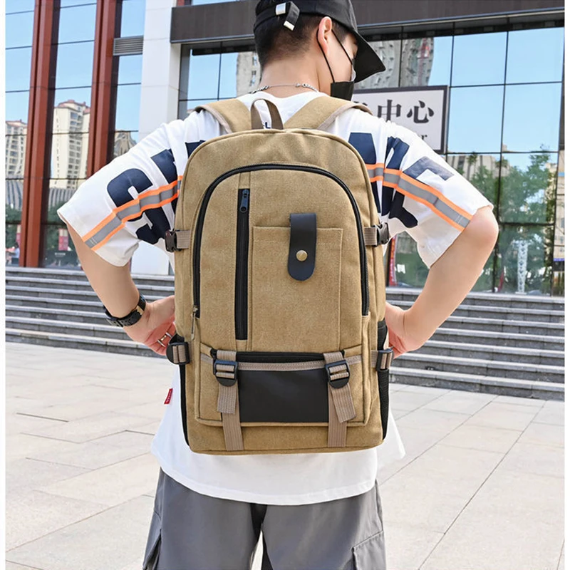 

Men Travel Backpack Canvas Fashion Youth Sport Bags New Casual Camping Male Backpack Laptop Backpack Large Capacity Hiking Bag