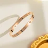 316L Stainless Steel Simplicity Generous Zircon Bracelet Ladies Fashion Trend High Jewelry Accessories Party Gift SAB1390 5