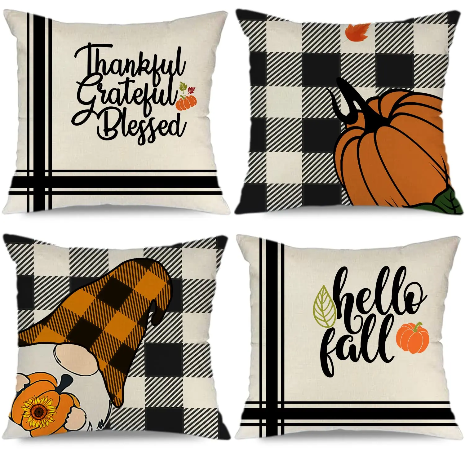 Funda De Almohada Lumbar De Otoño, De 12x20 Pulgadas, Con Texto 'Be Thankful', Estilo Granja, Lino Suave, Decoración Para Sofá O Dormitorio
