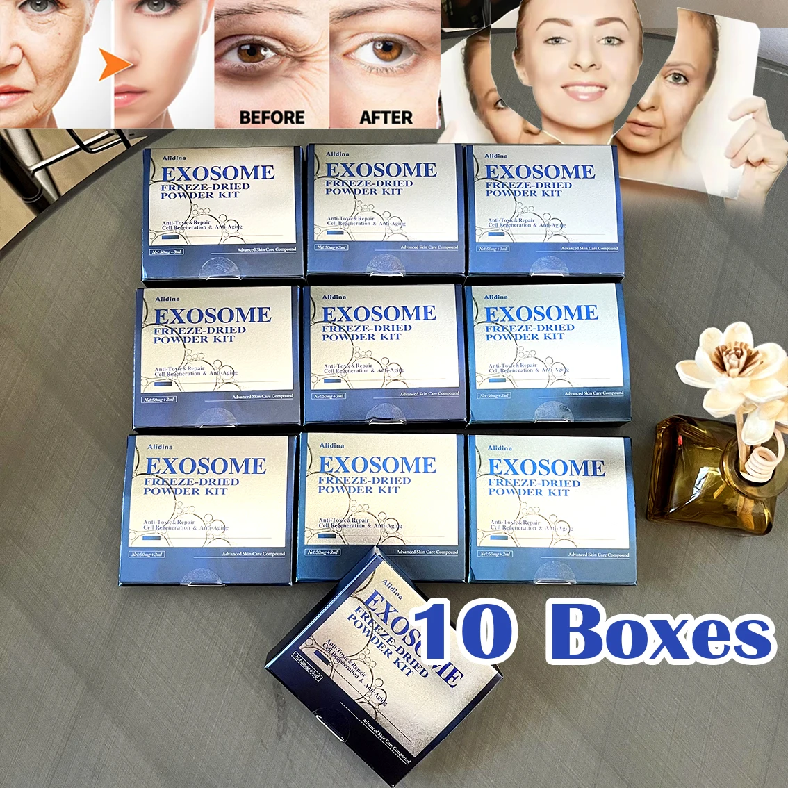 Exosome Stem Cell Anti Aging Removal Wrinkle Serum Firm Lift Fade Fine Lines Moisturizing Face Essence Brighten Repair 10Boxes
