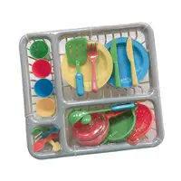 28 Pieces Kids Toy Plates and Dishes for Kitchen Playset Child Cookware Set for Kids Party Toy Children Preschool Birthday Gift 1