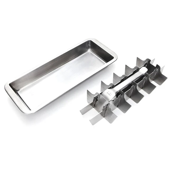 Stainless Steel Ice Cube Maker Tray,Lever Style Ice Cube Mold Quick To  Making 18 Ice Cubes