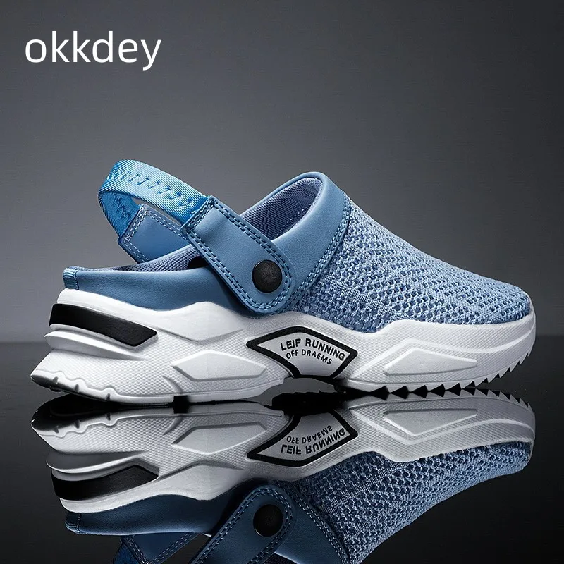

New Male Sandal Outdoor Beach Flats Breathable Basic Korean Lazy Home Anti Slip Black Sandals Spring Summer Main Push Slippers