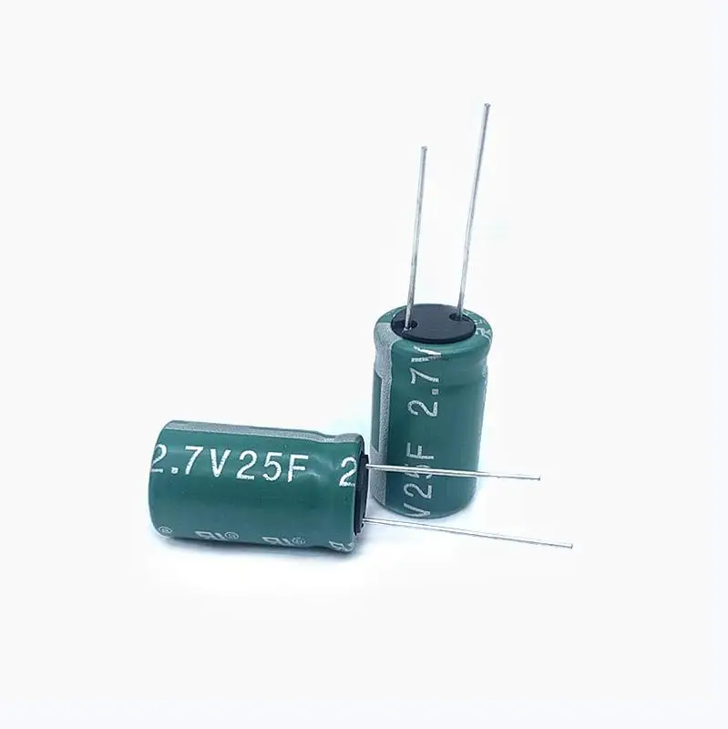 Densità Bassa 2.7V25F Di Alto Potere Di Esr Del Condensatore Di Farad Della Batteria Cilindrica Del Nuovo Condensatore Eccellente Ad Alta Tensione 2.7