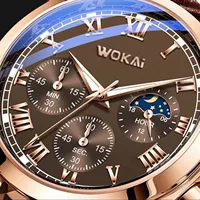 Montre-bracelet à quartz en cuir PU pour hommes, montres d'affaires, cadeaux de mode de luxe, calendrier masculin 5