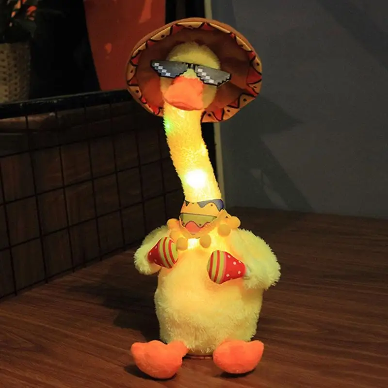 Dancing Duck Plush Toy Electronic Shake Dance With The Plush Cute Early Childhood Education Toy Home Decor Learn To Speak Shine