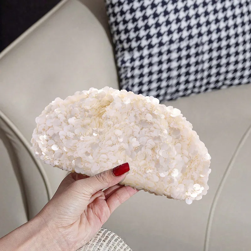 Fashion Sequins Women Handbags Shinny Chain Shoulder Crossbody Bags Elegant Clutch Bag for Wedding Party Small Tote Female Purse