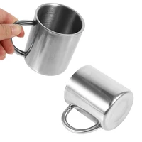 Tasse à café portable en acier inoxydable à double paroi, gobelet de camping de voyage, carafe à café, lait de thé, tasses à eau de bureau standard, 220ml 5