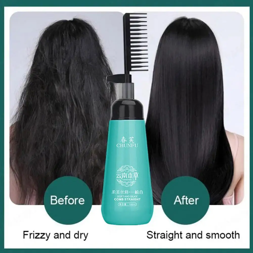 

Hair Straightening Cream And Comb Set Repair Hair Frizz Smooth 180ml Beautiful Hair Care Tools Hair Protein Care Multifunct B7Y1