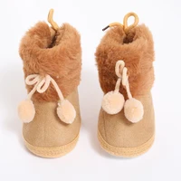 Winter Baby Boots Plus Velvet Snow Booties Baby Shoes Warm baby Girl Shoes Pompom Soft Sole Indoor Walking Shoe 5
