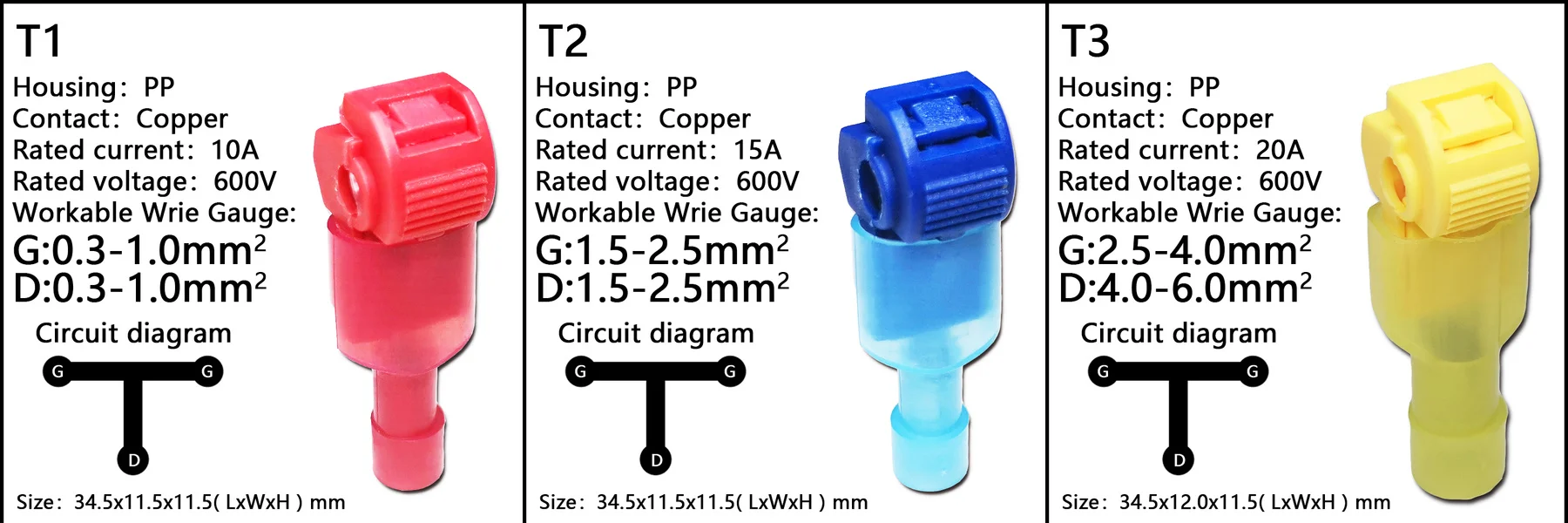 T-Tap Connector Waterproof Crimp Wire Connector - Mikroelectron ...