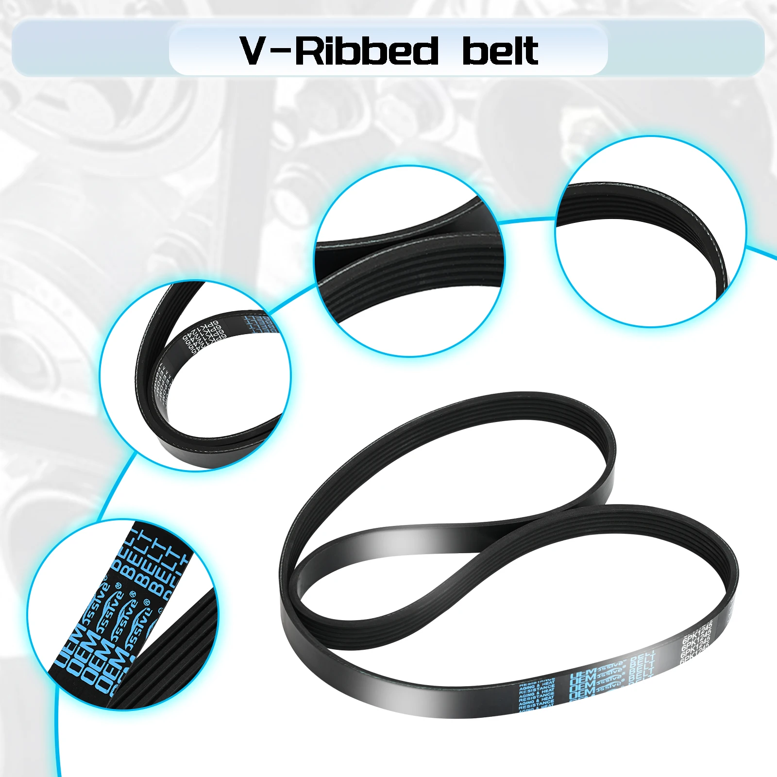 6PK1245 V-RIBBED BELT Air Conditioner Belts Multi V Drive Belt For Ford Focus Chevrolet Citroen Hyundai Jeep Opel Peugeot Toyota