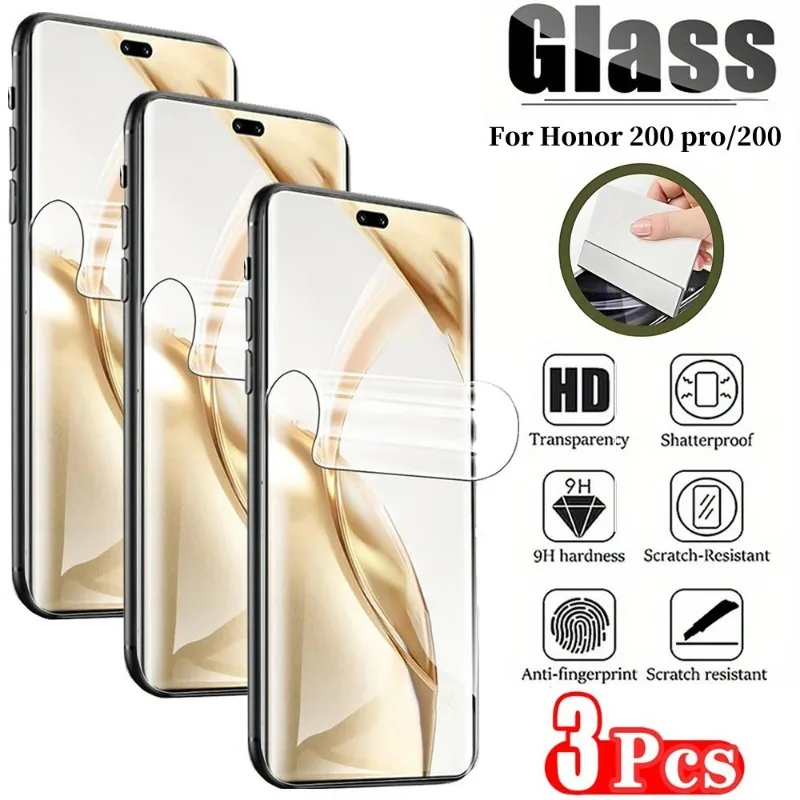 3 Packungen Displayschutzfolie Für Honor 300 200 100 Pro Hydrogel Film Für Honor 90 80 70 50 Pro Lite Bruchsichere Anti-Scratch-Film