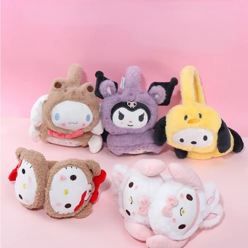 

Новые милые наушники Sanrio серии kawaii My melody понравились Cinnamoroll милые осенние и зимние теплые плюшевые наушники в подарок