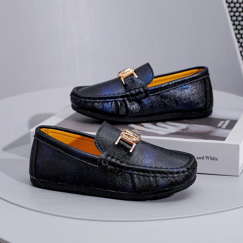 Designer Luxury Genuine Leather Kids Loafers for Boys Girls Shoes Moccasins Baby Children Flats Casual Girl Boy Children's Shoes Leather Shoes Girls Flats