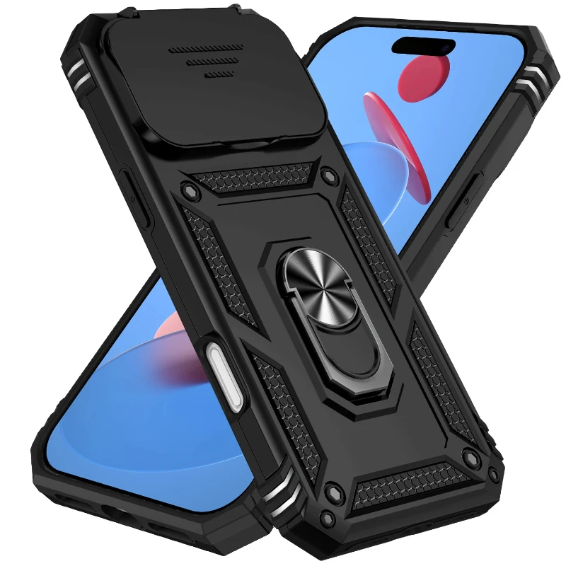Shockproof Armor Phone Case with Slide Camera Protection and Enhanced Durability