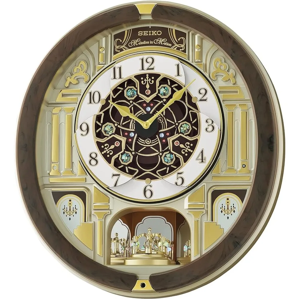 

Мелодии в движении, настенные часы, золотой люстра, Бесплатная декорация для украшения дома, искусственный сад