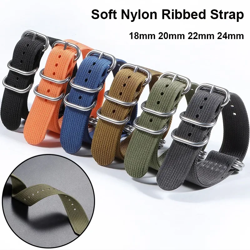 Soft Nylon Ribbed Strap Woven Canvas Military Sports Wristband