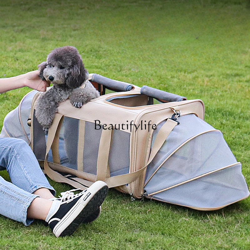 

Cat Bag Outdoor Portable Expansion Handbag Cat Compartment Isolation Detachable Pet Bag Foldable