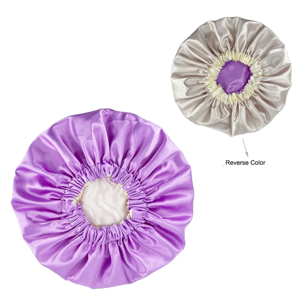 New Extra Large Satin Lined Bonnet Women Big Size Beauty Print Satin Silk Bonnet Sleep Night Cap Head Cover Bonnet Hat Wholesale