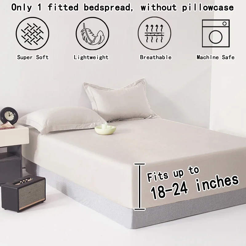 1 ultra deep pocket bed sheet, bedroom pure white matte bed sheet, soft and breathable bedding (suitable for 45-60cm mattresses) 4
