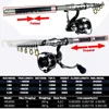 Fishing Rod Reel Combos Set 1.5-2.4m Travel Telescopic Rod with 5.2:1 Spinning Fishing Reel Sea Saltwater Freshwater Kits 5
