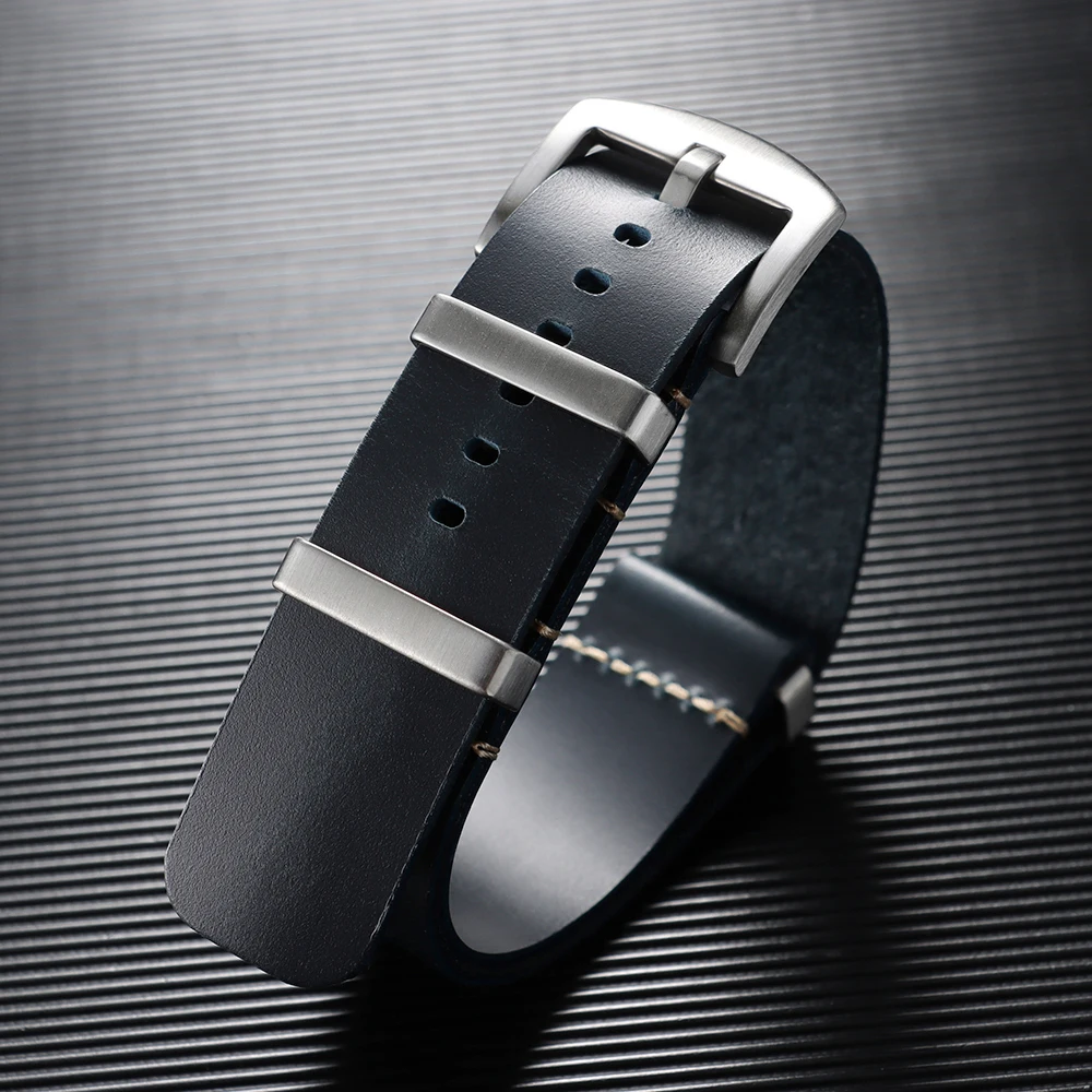 Premium Genuine Leather Watch Strap – One-Piece Adjustable Band, Replacement Accessory