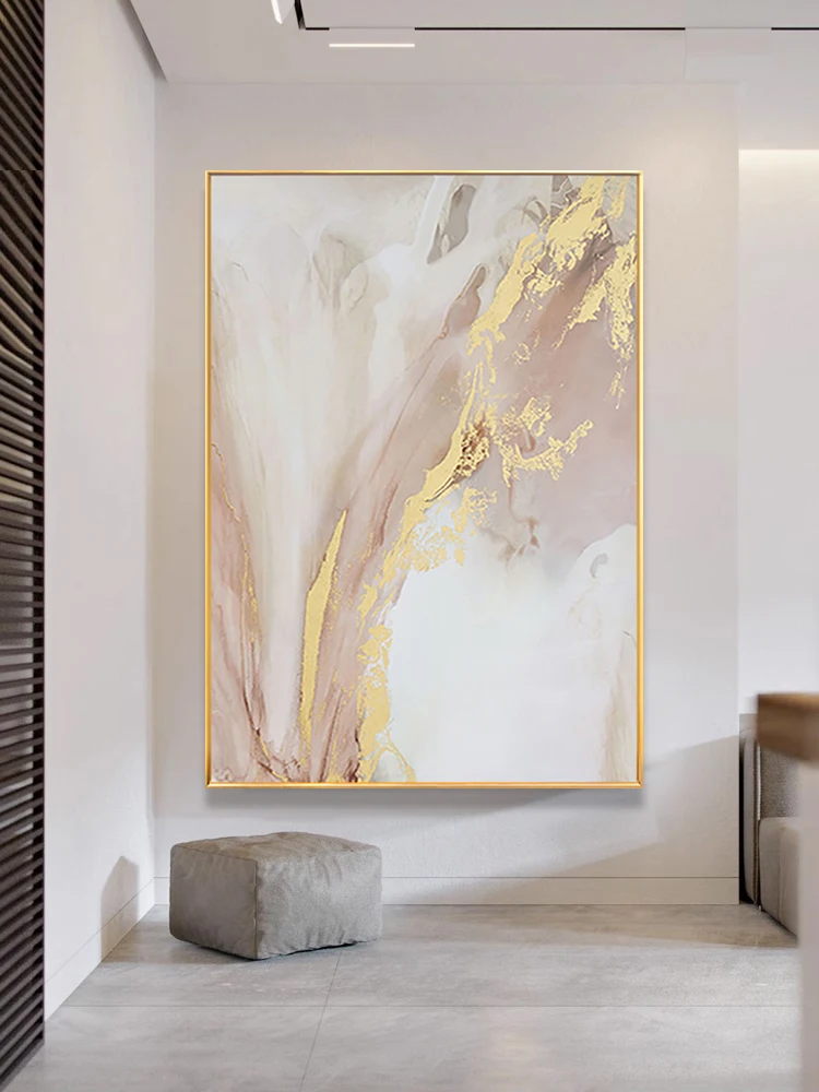 

Handmade Painting Pink Art Decorative Modern Minimalistic Abstraction Light Luxury Wall