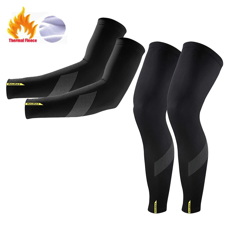WarmFleeceBicycleArmSleevesLegwarmersMenWomenSpringAutumnWinterSportsBikeSleeves