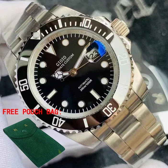 

Luxury Automatic Mechanical Mens Watch Sapphire Stainless Steel Black Blue Ceramic Bezel Gold Green
