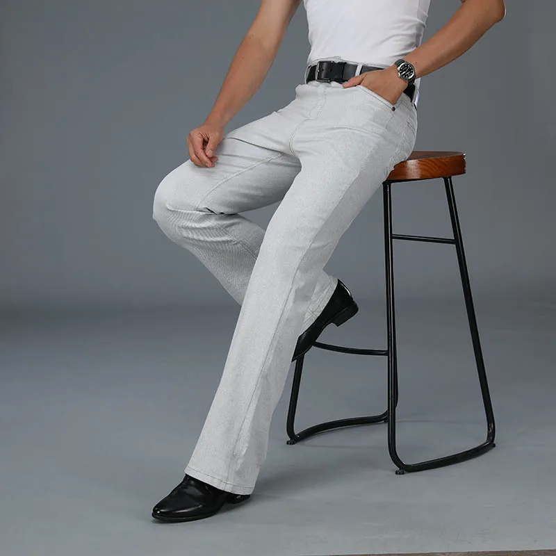 2022 Men's Summer New Flared Jeans High Waist Thin Loose Casual Pants 6