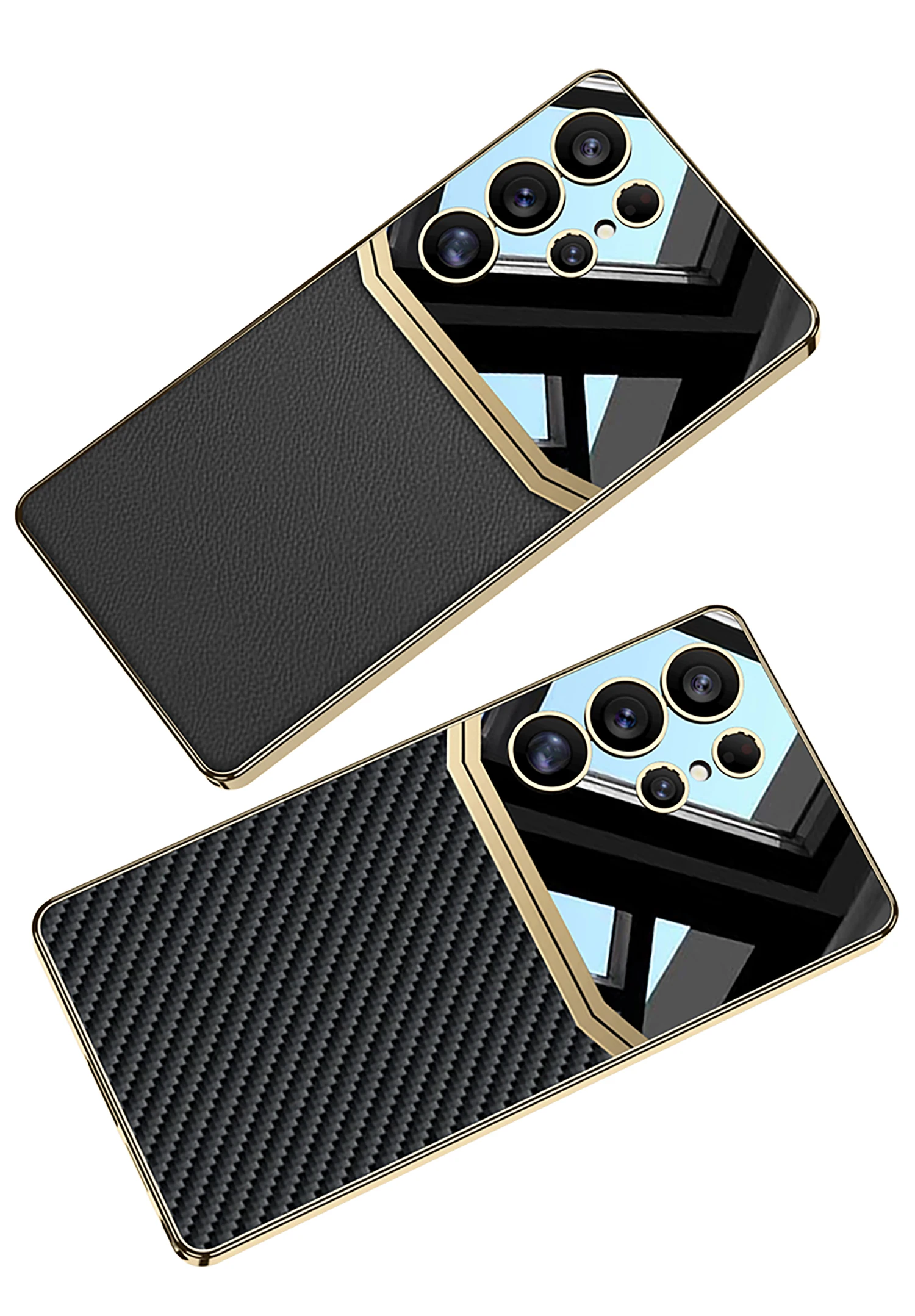 Luxury Plating Leather Case For Samsung Galaxy S25 S24 S23 Ultra Camera Protecti