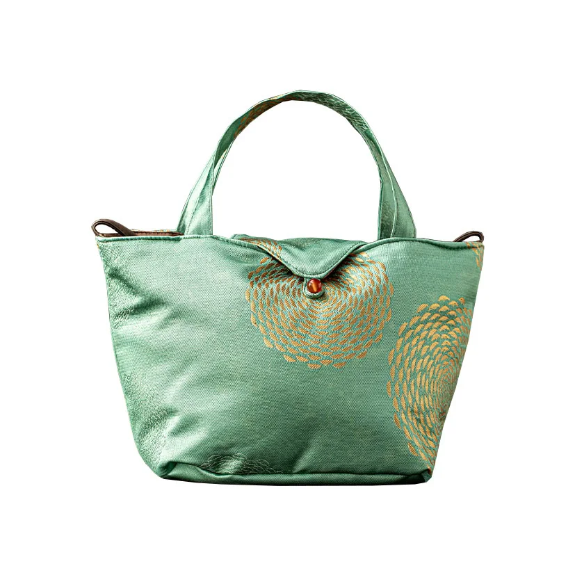 Brocade Travel Tea Set Bag,Portable Japanese Style Quick Tea Cup Organizer , Multi-functional Tea Set Carry Bag