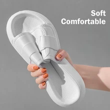 

Fashion Men Slippers Thick Platform Slippers Mute EVA Soft Indoor Home Slides Non-slip Summer Beach Sandals Women Bathroom Shoes