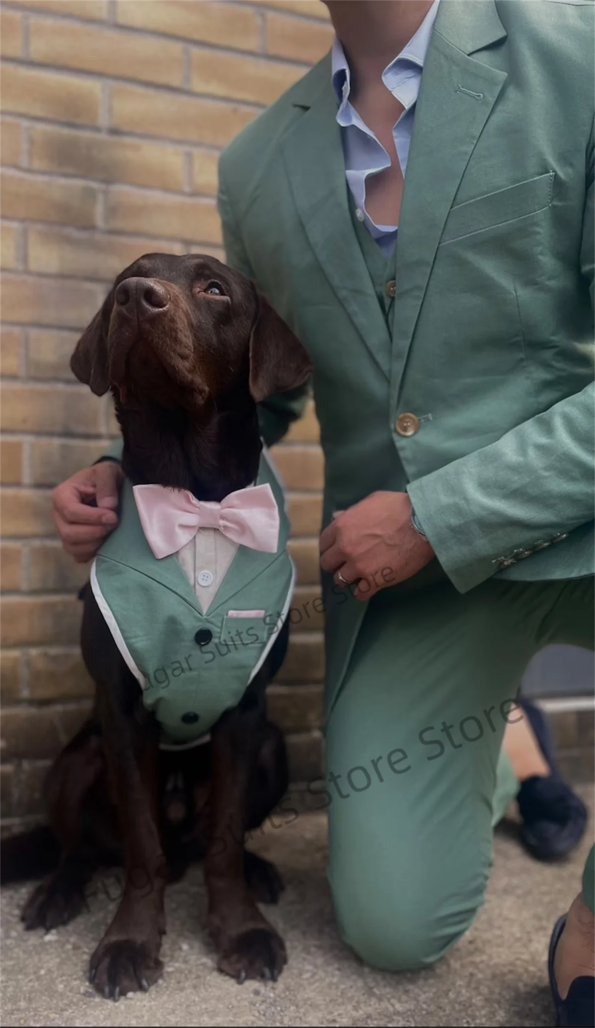 Fashion Green Elegant Suits For Men Slim Fit Handsome Formal Groom Prom Tuxedos 3 Pieces Sets Busness Male Blazer Costume Homme