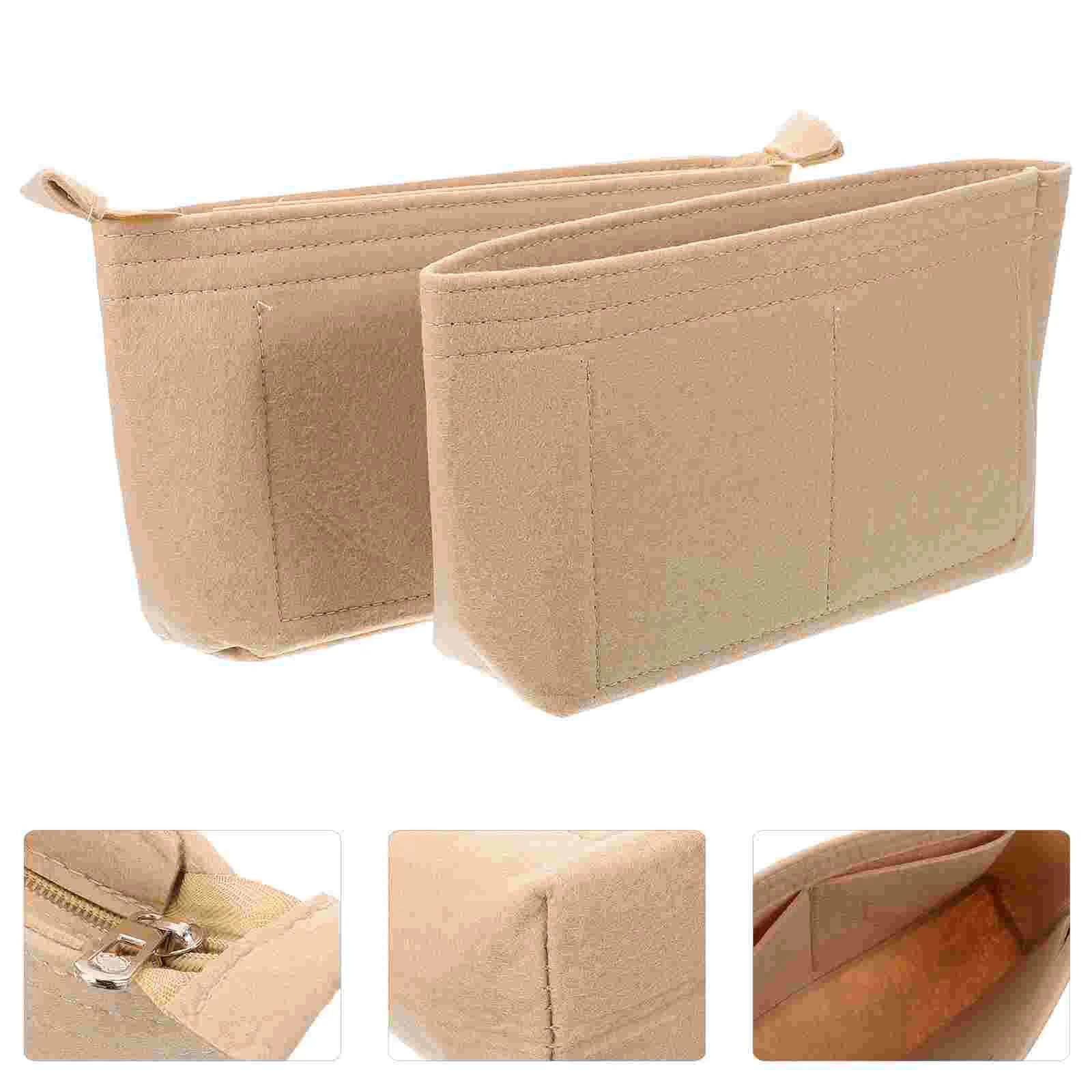 

2pcs Quilted Bag Insert Bag Small Handbag Purse Insert Purse Felt Inserts