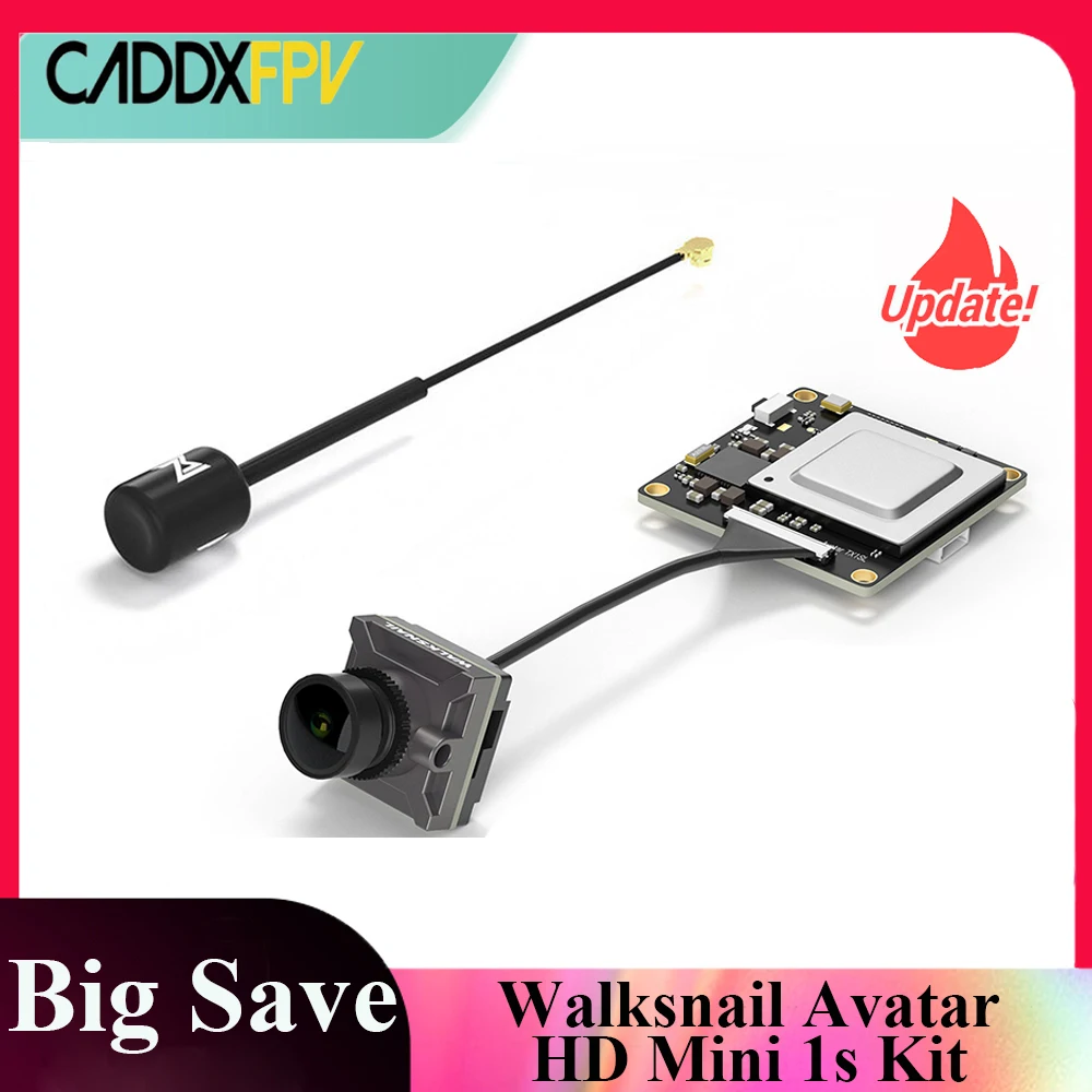 Caddx Walksnail Avatar HD Mini 1s Kit Mini 1s Lite VTX Kit V3 1080P Built-in 32G Storage for FPV Racing Drone 22ms Low Latency fpv transmitter receiver air unit fpv accessories