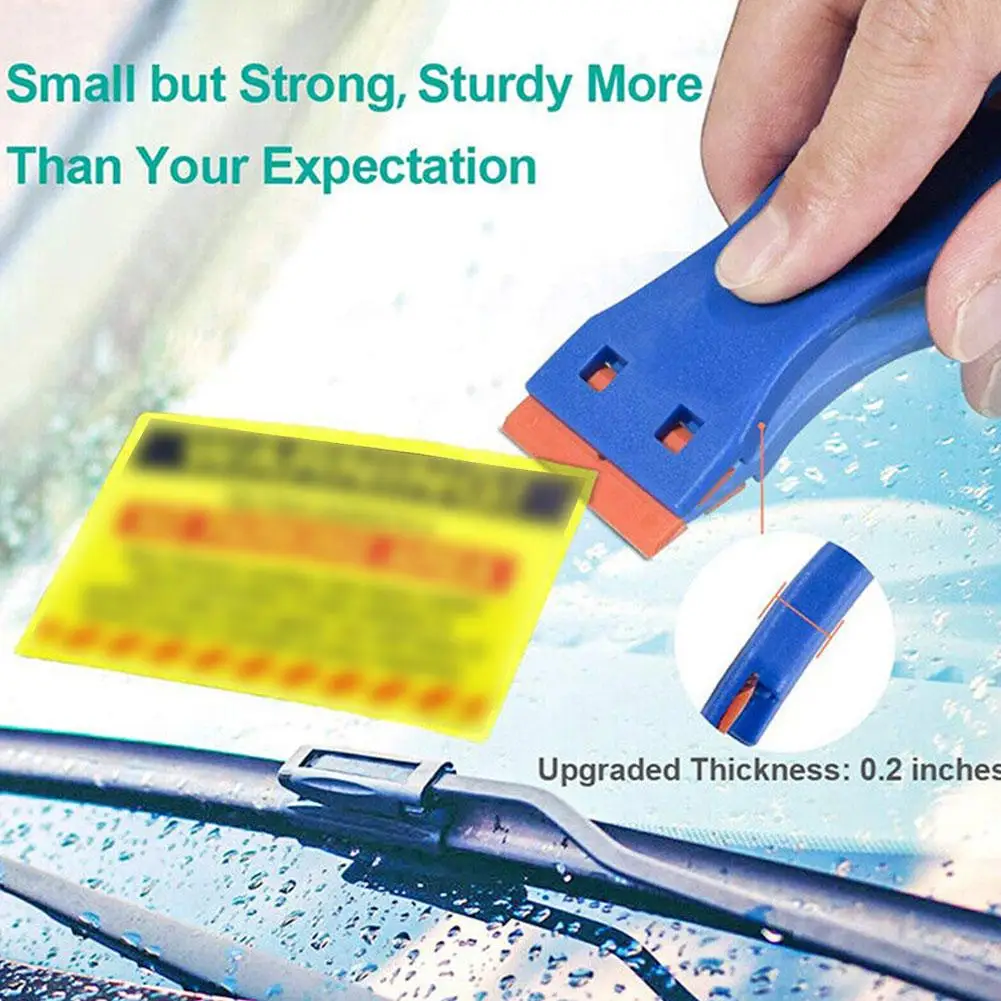 Plastic Razor Scraper Car Window Glass Label Sticker Glue Decal Cleaning Removal Tape Remover + 10pcs Double Edged Blades razor blade scraper car sticker remover window scraper tool window scraper razor blade scrapers glue removal scraper